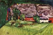 Egon Schiele Peasant Homestead in a Landscepe china oil painting artist